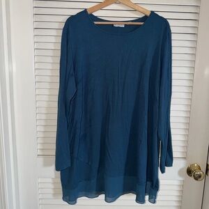 Joan Rivers Teal Long Sleeve Women's Top